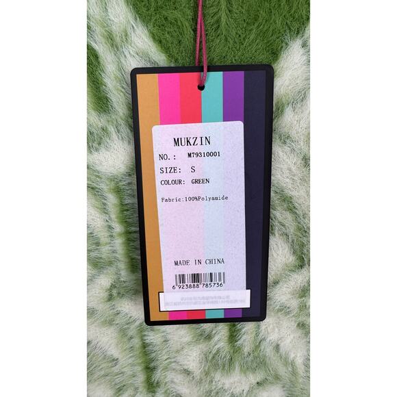 Mukzin Green Fuzzy Eyelash Sweater Vest Womens Small New V Neck Sleeveless - Picture 3 of 7
